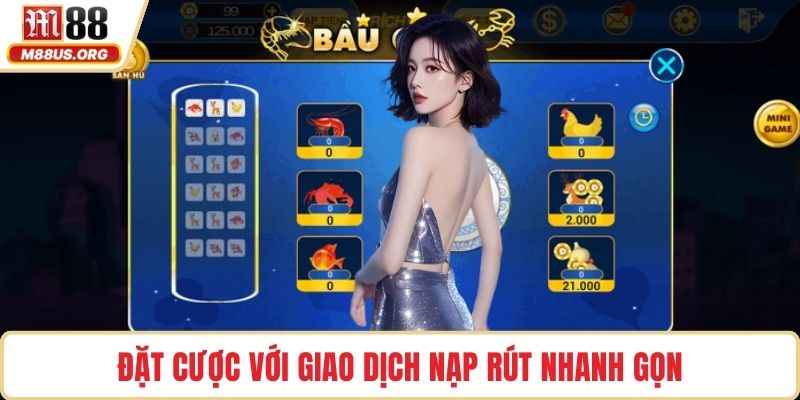 Đặt cược với giao dịch nạp rút nhanh gọn